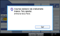 Ilustração do ecrã do painel de operação