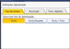 Ilustração do ecrã do painel de operação