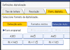 Ilustração do ecrã do painel de operação