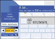 Ilustração do ecrã do painel de operação