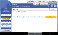 Ilustração do ecrã do painel de operação