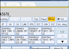 Ilustração do ecrã do painel de operação