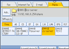 Ilustração do ecrã do painel de operação
