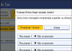 Ilustração do ecrã do painel de operação