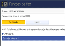 Ilustração do ecrã do painel de operação