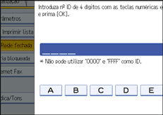 Ilustração do ecrã do painel de operação