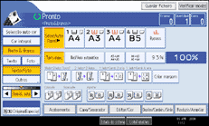 Imagem do ecrã do painel de operação
