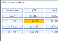Imagem do ecrã do painel de operação