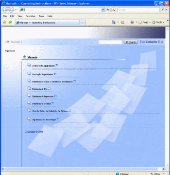 Imagem do ecr&atilde; do Web browser