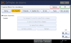 ilustração do ecrã do painel de operação