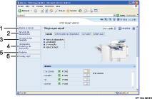 ilustração do ecrã Web browser com numeração