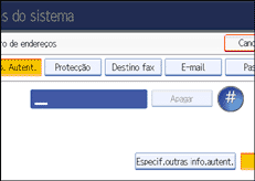 Ilustração do ecrã do painel de operação