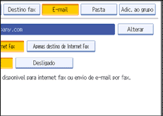 Ilustração do ecrã do painel de operação
