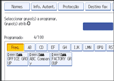 Ilustração do ecrã do painel de operação
