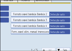 Imagem do ecrã do painel de operações