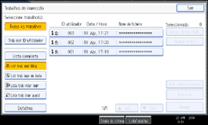 Imagem do ecrã do painel de operações