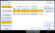 Imagem do ecrã do painel de operações