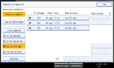 Imagem do ecrã do painel de operações