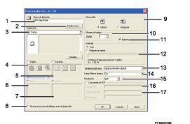 Imagem numerada da imagem do ecrã da aplicação