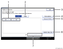 Imagem numerada da imagem do ecrã do painel de operações