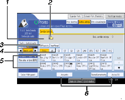 Ilustração de referência numerada da ilustração do ecrã do painel de operação