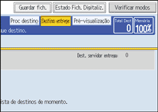 Ilustração do ecrã do painel de operação