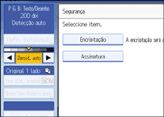 Ilustração do ecrã do painel de operação