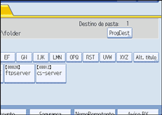 Ilustração do ecrã do painel de operação