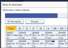 Ilustração do ecrã do painel de operação