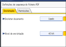 Ilustração do ecrã do painel de operação