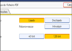 Ilustração do ecrã do painel de operação