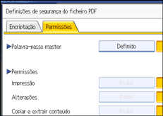 Ilustração do ecrã do painel de operação