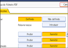 Ilustração do ecrã do painel de operação