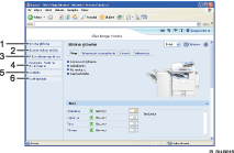 Ilustracja ekranu przeglądarki internetowej — ilustracja z numerowanymi odnośnikami