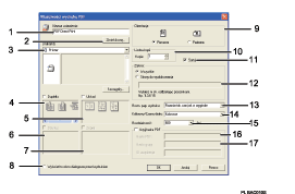 Ilustracja ekranu aplikacji - wywołane funkcje z numeracją