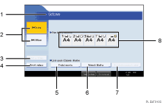 Ilustracja ekranu panela operacyjnego - wywołane funkcje z numeracją