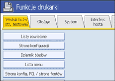 Ilustracja ekranu panela operacyjnego
