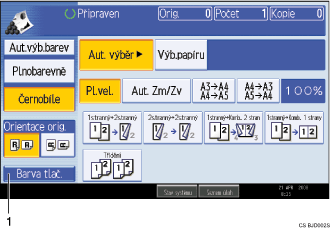 Ilustrace obrazovky ovl&aacute;dac&iacute;ho panelu �&iacute;slovan&yacute; popis obr&aacute;zku