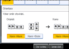 Ilustrace displeje ovládacího panelu