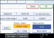 Ilustrace displeje ovl&aacute;dac&iacute;ho panelu