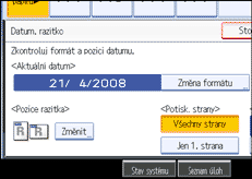 Ilustrace displeje ovl&aacute;dac&iacute;ho panelu