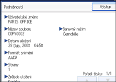 Ilustrace displeje ovládacího panelu