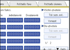 Obrázek displeje ovládacího panelu