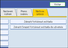 Obr&aacute;zek obrazovky ovl&aacute;dac&iacute;ho panelu
