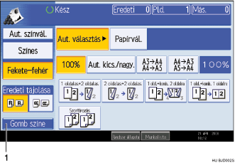 Kezel�panel k&eacute;perny�j&eacute;nek illusztr&aacute;l&aacute;sa sz&aacute;mozott jel&ouml;l&eacute;s illusztr&aacute;l&aacute;sa