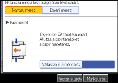 A kezel�panel k&eacute;perny�j&eacute;nek bemutat&aacute;sa