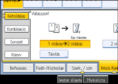 A kezel�panel k&eacute;perny�j&eacute;nek bemutat&aacute;sa
