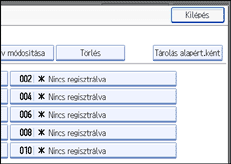 A kezelőpanel képernyőjének bemutatása