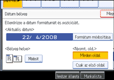 A kezel�panel k&eacute;perny�j&eacute;nek bemutat&aacute;sa