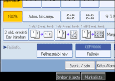 A kezel�panel k&eacute;perny�j&eacute;nek bemutat&aacute;sa